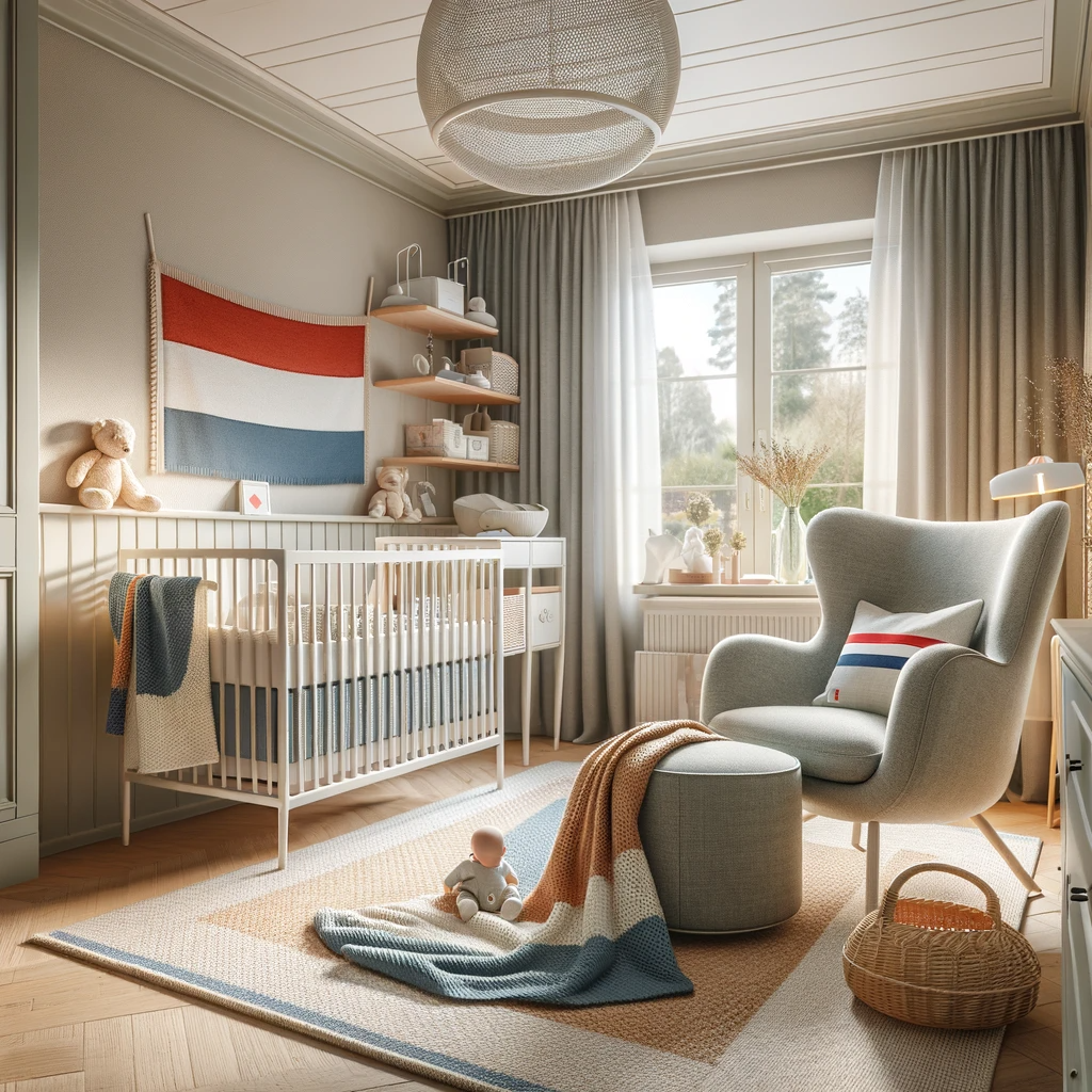 Baby kamer met nederland vlag